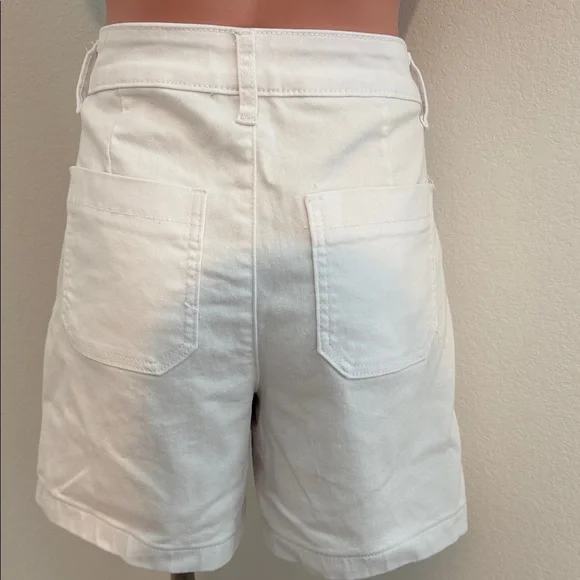 Women's White Casual Shorts - Picture 2 of 2